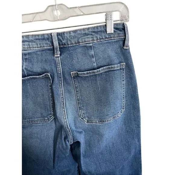 Old Navy Women's Size 6 High Rise Ankle Length Patchwork Jeans Blue - Picture 3 of 6